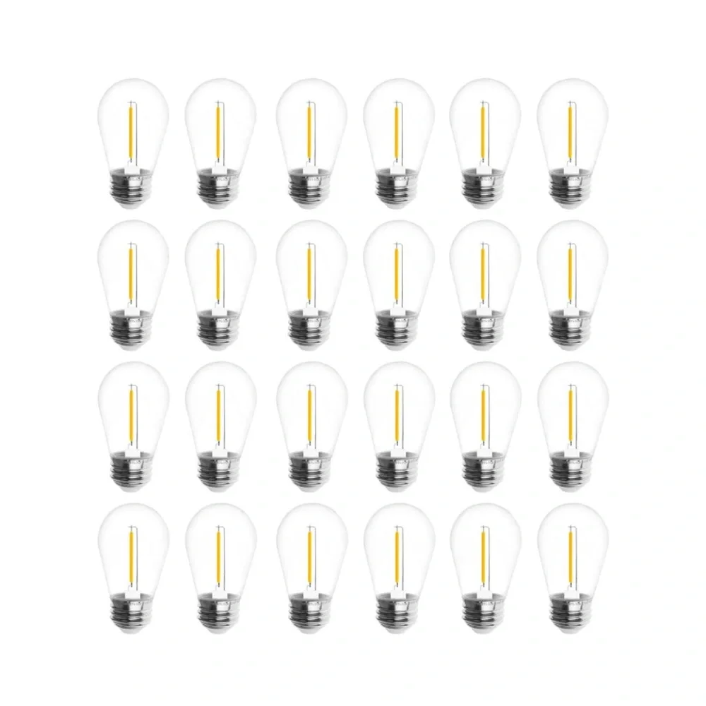 Set of 2-Jslinter 24-Pack LED 1W String Light Bulbs, S14 Plastic Shatterproof